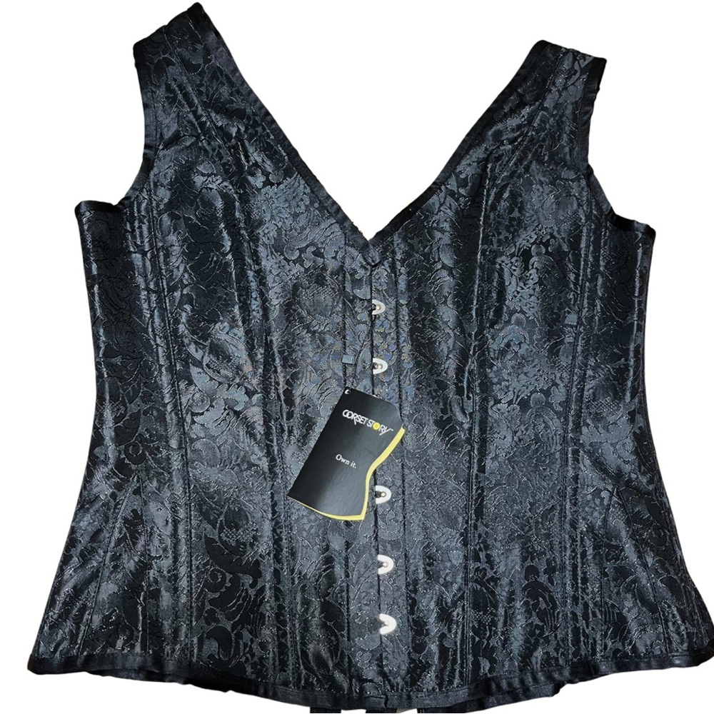 Corset Story Black Brocade Waist Taming
Overbust With Shoulder Straps 36 Waist - Picture 5 of 10